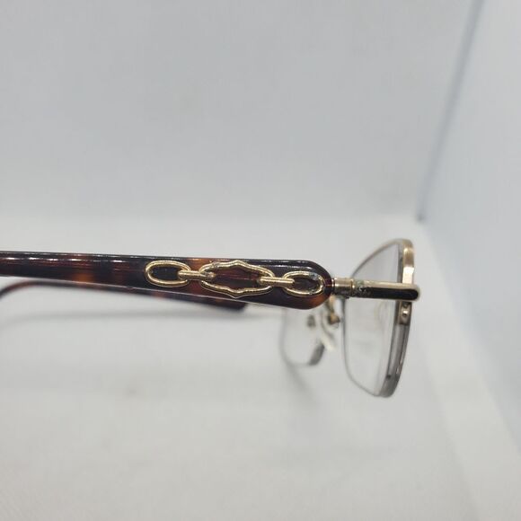 Charriol Gold & Brown Tortoiseshell Prescription Glasses Frames - Picture 4 of 10